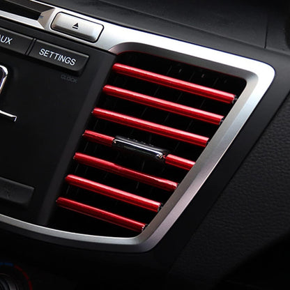 20 PCS Car Air Conditioner Decoration Strip, DIY Air Vent Outlet Trim Strip Bendable Car Interior Accessories, Car Molding Strip for Most Air Vent Outlet (red)