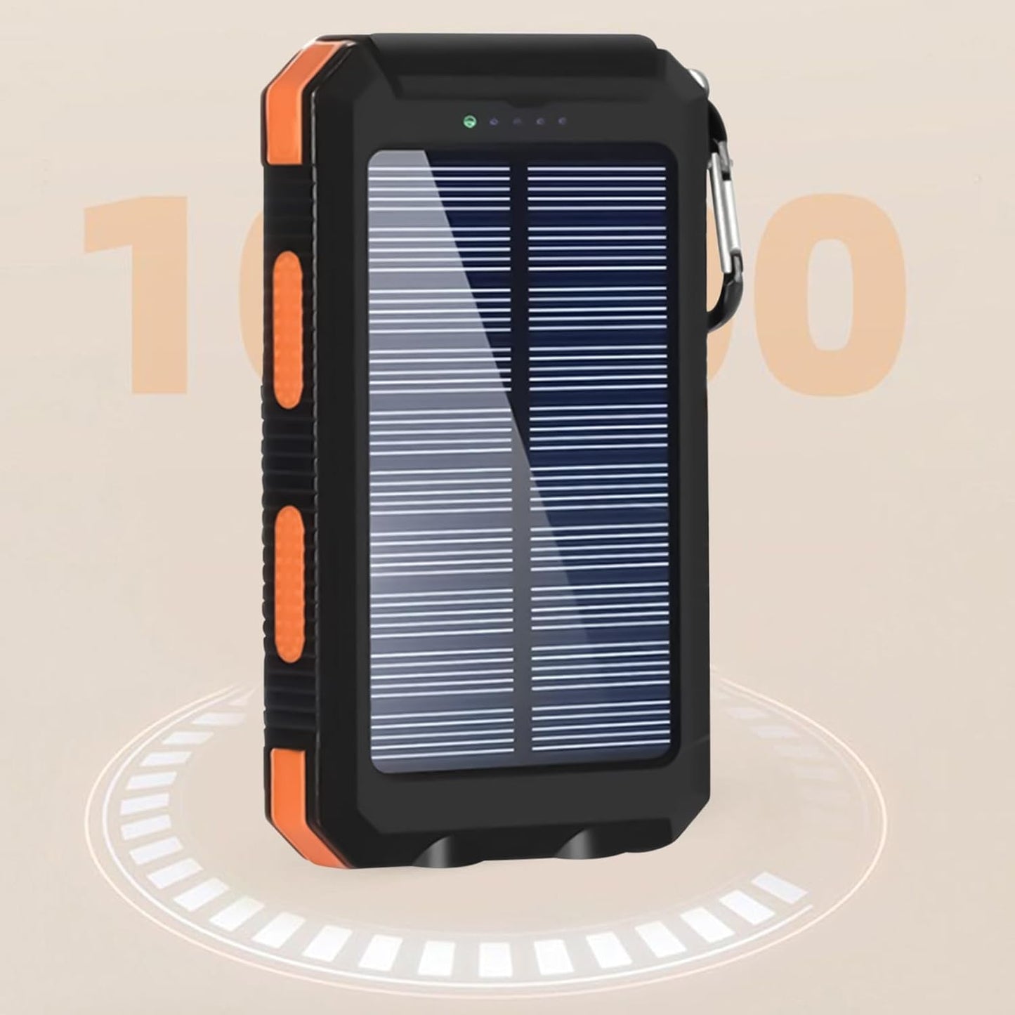 Solar Portable Charger | Multifunctional Charger | 20000mAh Wireless Fast Charging Device with Flashlight for Outdoor Camping