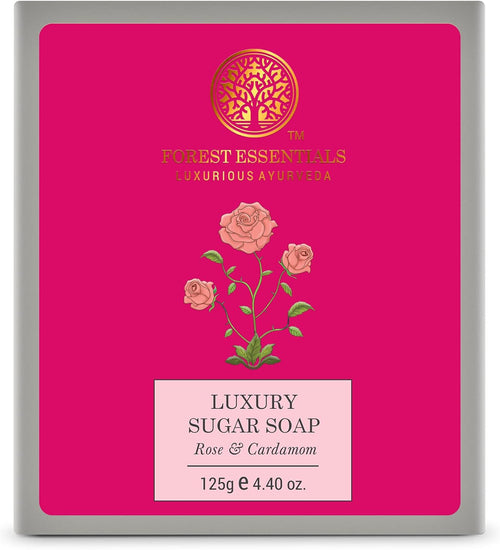 Forest Essentials Rose and Cardamom Luxury Sugar Soap, 125g