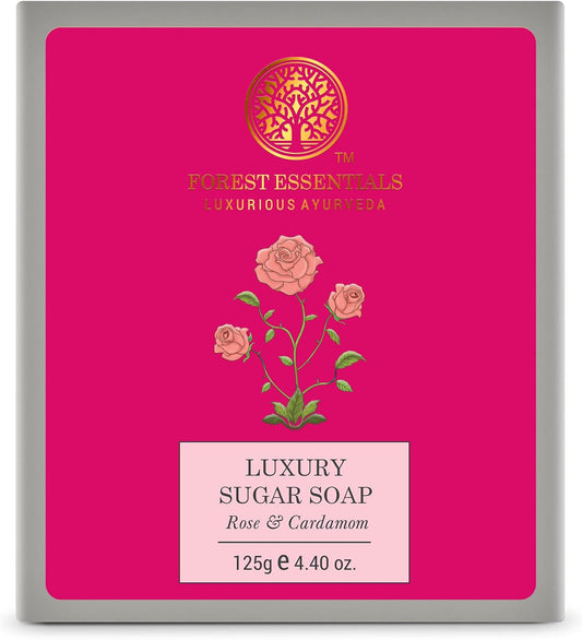 Forest Essentials Rose and Cardamom Luxury Sugar Soap, 125g