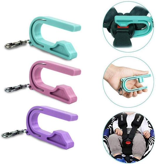 The Car Seat Key Car Seat Safety Buckle Key Chain Anti Escape Child Safety Belt Keychain Easy Buckle Release Tool (2pcs, Pink)