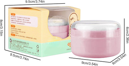 Contenitore in polvere, per bambini Talcum Storage Box with Puff, Dusting Holder for Bath and Loose Powders, Portable Cosmetic Case, Perfect for Travel, Nursery, & Daily Grooming Use