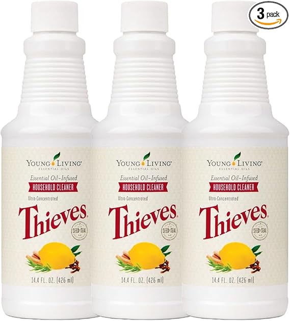 Young Living Thieves Household Cleaner of 14.4 fl.oz. Bottles - Essential Oil-Infused Ultra-Concentrated Formula for Natural Home Care, Non-Toxic Cleaning Bliss - 3 Pack