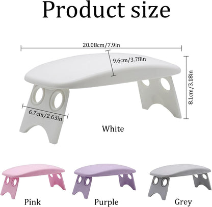 Nail Arm Rest Foldable Nail Hand Support Cushion for Acrylic Nails Essential Nail Care Tool for Home and Salon Use Ergonomic Arm Rest for Nail Art Design and Pedicure Services (Pink)