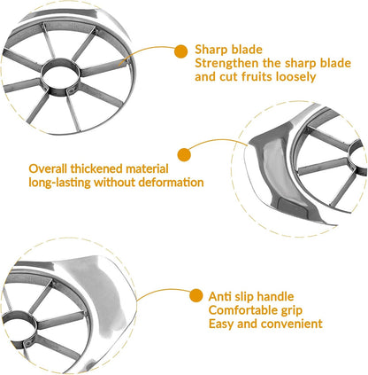 Fruit Cutter apple slicer 8 slices,Anti-Slip Handle Easy to Use,8-Blade apple corer,Time-Saving,Stainless Steel Cutter and Divider For apple Tomato Orange Pear Pineapple,kitchen gadgets Tool