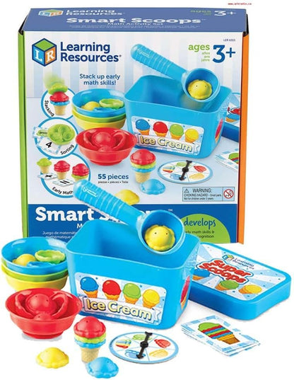 Learning Resources Smart Scoops Math Activity Set, Stacking, Sorting, Early Math Skills, 55 Pieces, Ages 3+