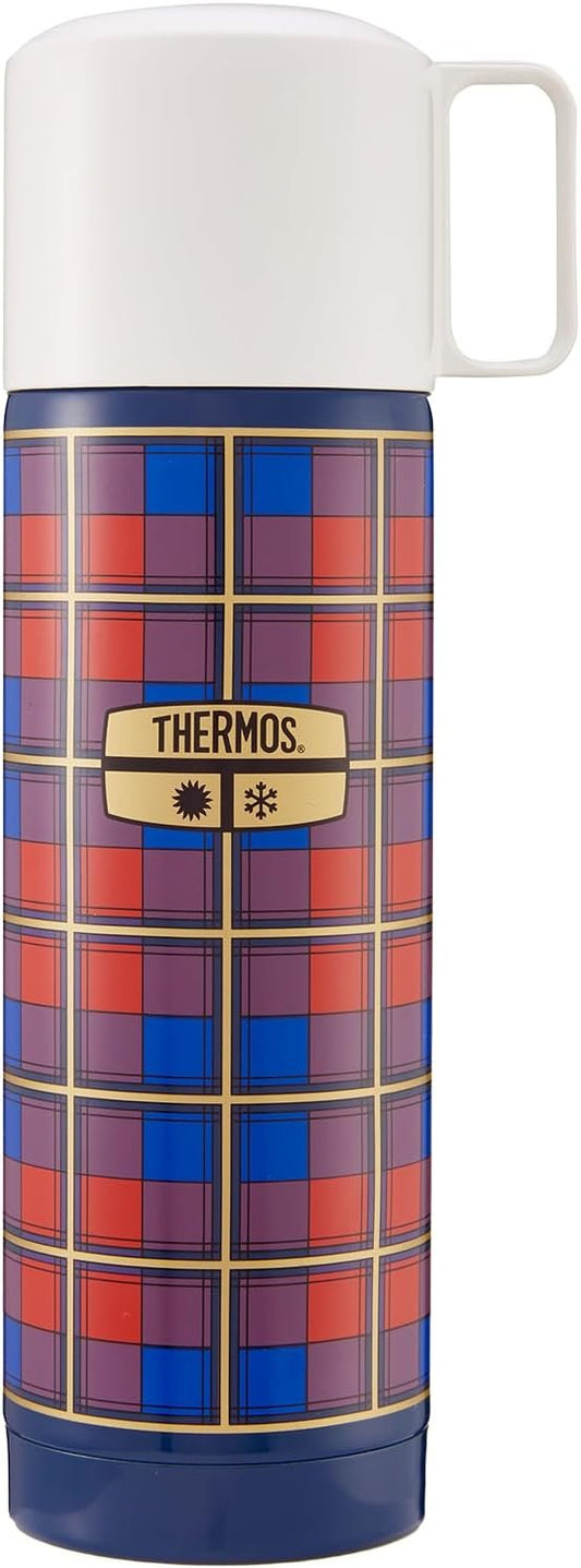 THERMOS Revival Beverage Bottle 0.50 L, Retro Blue, Thermos Flask, Stainless Steel, Insulated Flask Red with Drinking Cup, 18 Hours Hot / 24 Hours Cold, Dishwasher Safe, Completely Leak-Proof,