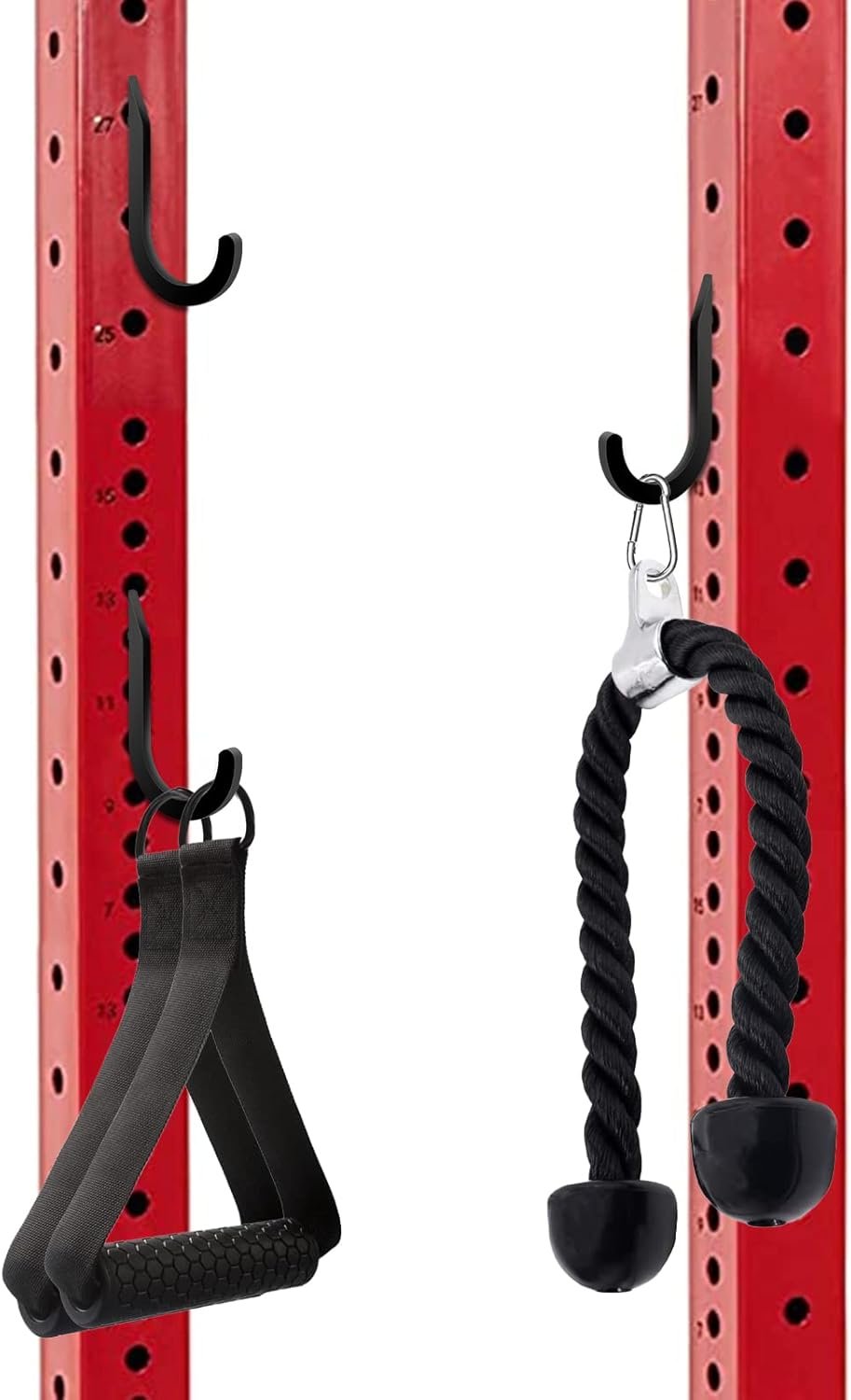 OMMUU 6PCS Squat Rack Holder Attachments for Home Gym Storage Heavy Duty Weight Rack Holder with Storage Hook for Resistance Bands Barbell Collars and Gym Accessories Gym Organization Made Easy with Our Gym Storage Rack and Workout Storage Organizer