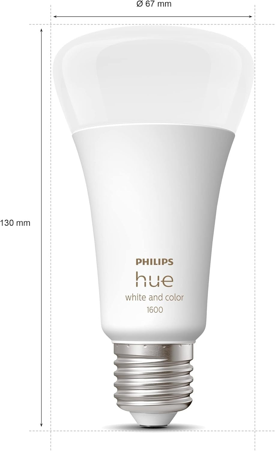 Philips Hue White and Colour Ambiance Smart Light Bulb 100W - 1600 Lumen [E27 Edison Screw] with Bluetooth. for Indoor Home Lighting, Livingroom, Bedroom. Works with Voice Control, Alexa.