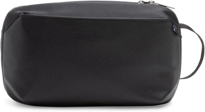Brookstone Compact Toiletry Kit - Vegan Leather Travel Toiletry Bag with Side Grab Handle - Hygiene Bag Toiletry Organizer, Black, Onesize
