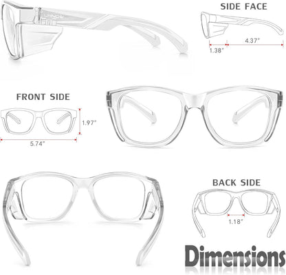 UKNOW Safety Glasses - Anti Fog Lenses - Eye Protection with Side Shields - ANSI Z87.1 Protective Eyewear - UV Protection