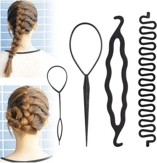 Hair Bun Maker Design Styling Tools DIY Accessories Hair Accessories - Hairdress Modelling Tool Kit Set Magic Simple Fast Spiral Braids Tool for Girls