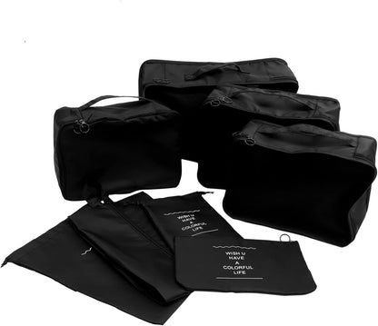 Healvian 8pcs Travel Packing Cubes Set for Luggage Organization Space Saving Suitcase Organizer for Clothing