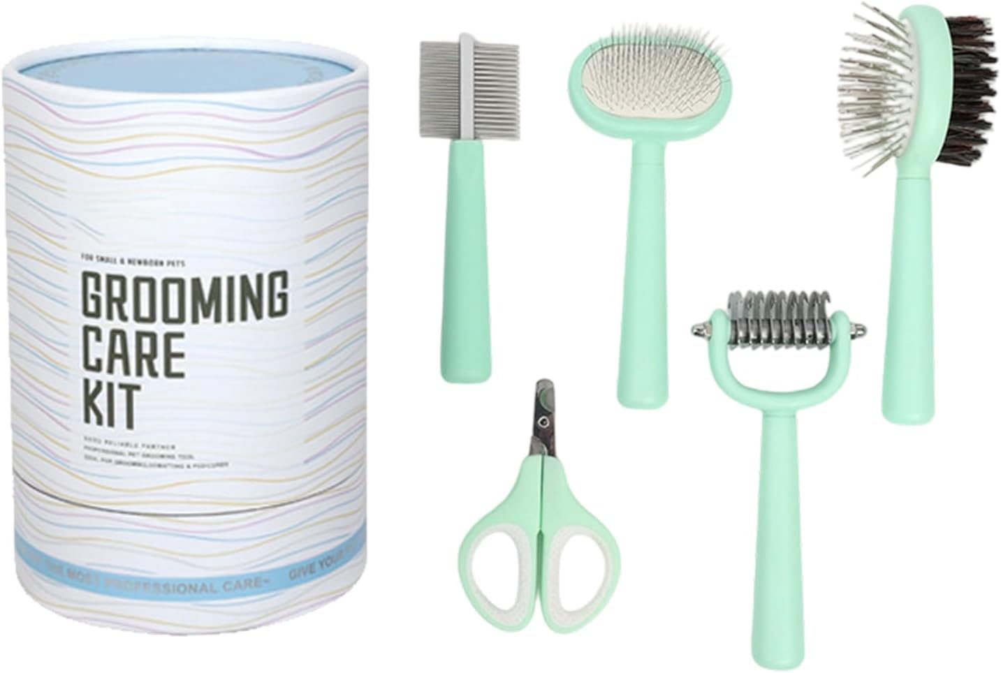 Qkbuza Pet Grooming Kit - Self-Clean Slicker Brush - Multifunctional Portable Detailing Tool Set for Shedding Indoor clean Kitten Home Bath Travel Puppy