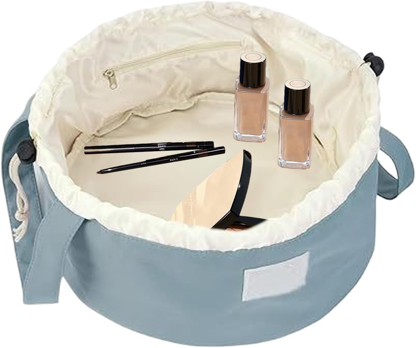 Large Capacity Makeup Organizer Pouch - Travel Cosmetic Bag for Women | Multipurpose Waterproof Makeup Case for Brushes, Toiletries, Jewelry, Cell Phone, and Accessories, Compact Beauty, Sapphire
