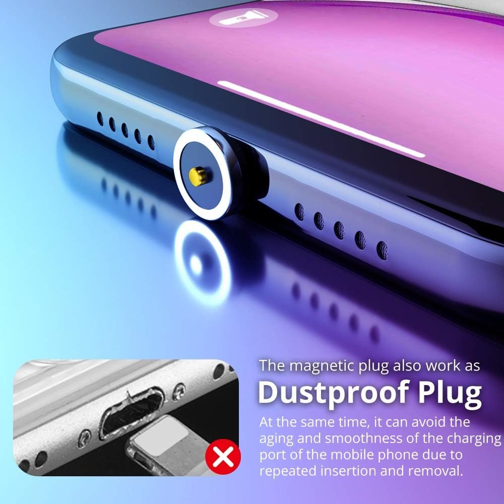 Ankndo Magnetic Connector Tip Heads [5-Pack] USB C Adapter 360 Rotating Strong Phone Cable Adapter for Type C Device