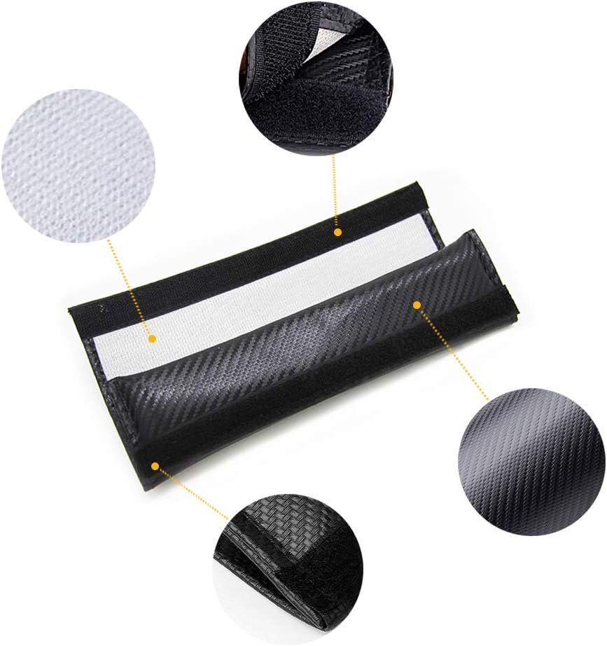 2 Pieces Seat Belt Pads, for Ford ST Carbon Fibre Seat Belt Cover Logo Car Interior Styling Accessories