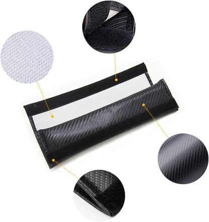 2 Pieces Seat Belt Pads, for Ford ST Carbon Fibre Seat Belt Cover Logo Car Interior Styling Accessories