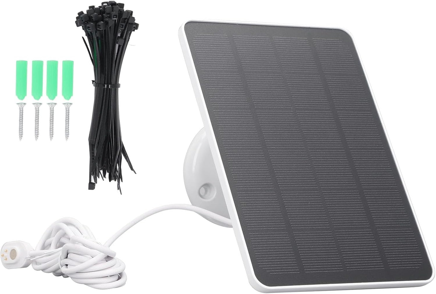 Solar Panel for Security Camera, 10W 6VPortable Solar Charger with IP65 Waterproof, for Arlo Pro 3 for Pro 4 for Arlo Pro 5S for Arlo Ultra (White)