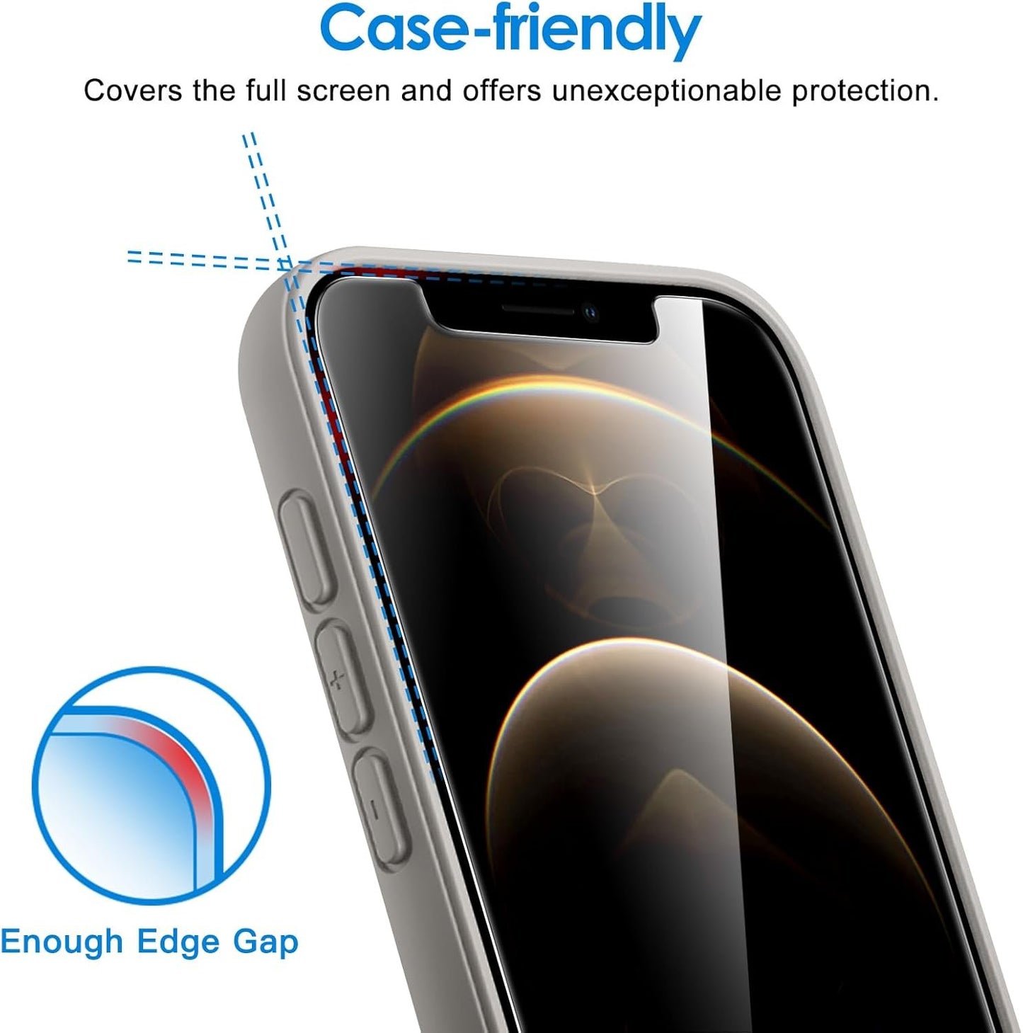 JETech Screen Protector for iPhone 12 Pro Max 6.7-Inch, Tempered Glass Film, 3-Pack