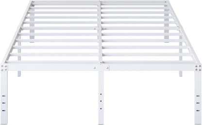 DiaOutro 18 Inch King Bed Frame Heavy Duty Metal Platform No Box Spring Needed, Maximum Storage, Easy Assembly, No Noise, White
