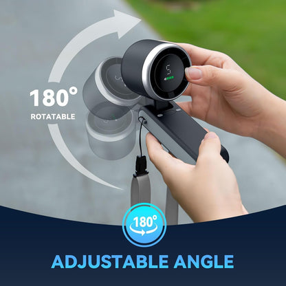 Portable Handheld Turbo Fan, PlayHot 5 Gear Wind Hand Fan, 4000mAh Battery Personal Fans Portable Rechargeable, 20 Hours Pocket Fan, 3 IN 1 Hand Held Fan, Portable Fan for Travel/Outdoor/Indoor(Black)