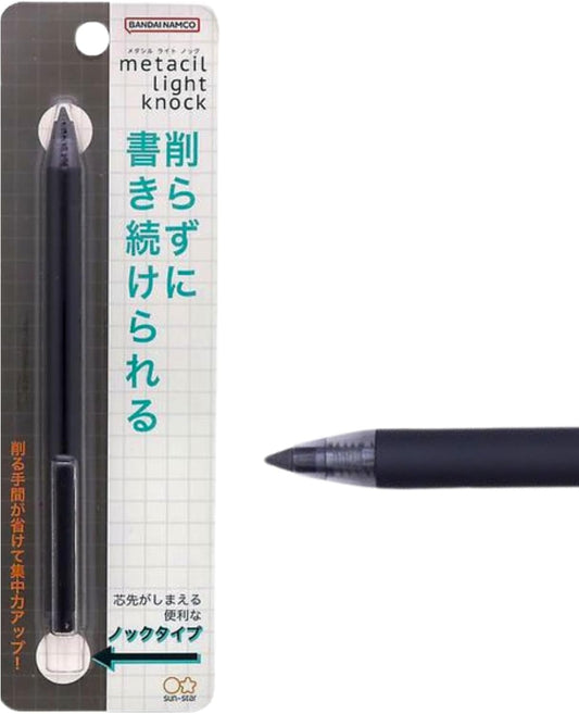Sun-Star Stationery S4541995 Metal Pencil, Metasil, Knock, Black