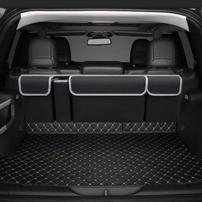 Car trunk storage bag, rear seat suspension storage bag with 4 large waterproof storage bags - car interior accessories for SUVs, trucks, vans,