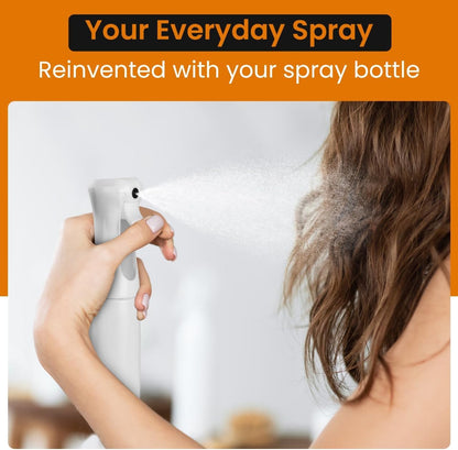 Aquableu Spray Bottle for Hair – Continuous Mist Spray Bottle for Hair Care, Styling, Cleaning, Plants, Pets & Essential Oils (White, 6.76oz/200ml)