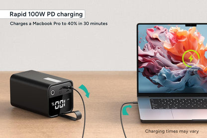 Kogan EnergyMax 50000mAh 100W PD Power Bank with Built-in LED Light - KAPBCMPN50A