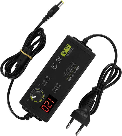 Adjustable Power Adapter, 3-12 V 60 W 5 A Non-Interference Power Adapter, Universal Adjustable Power Adapter, for Home Electronics and Devices