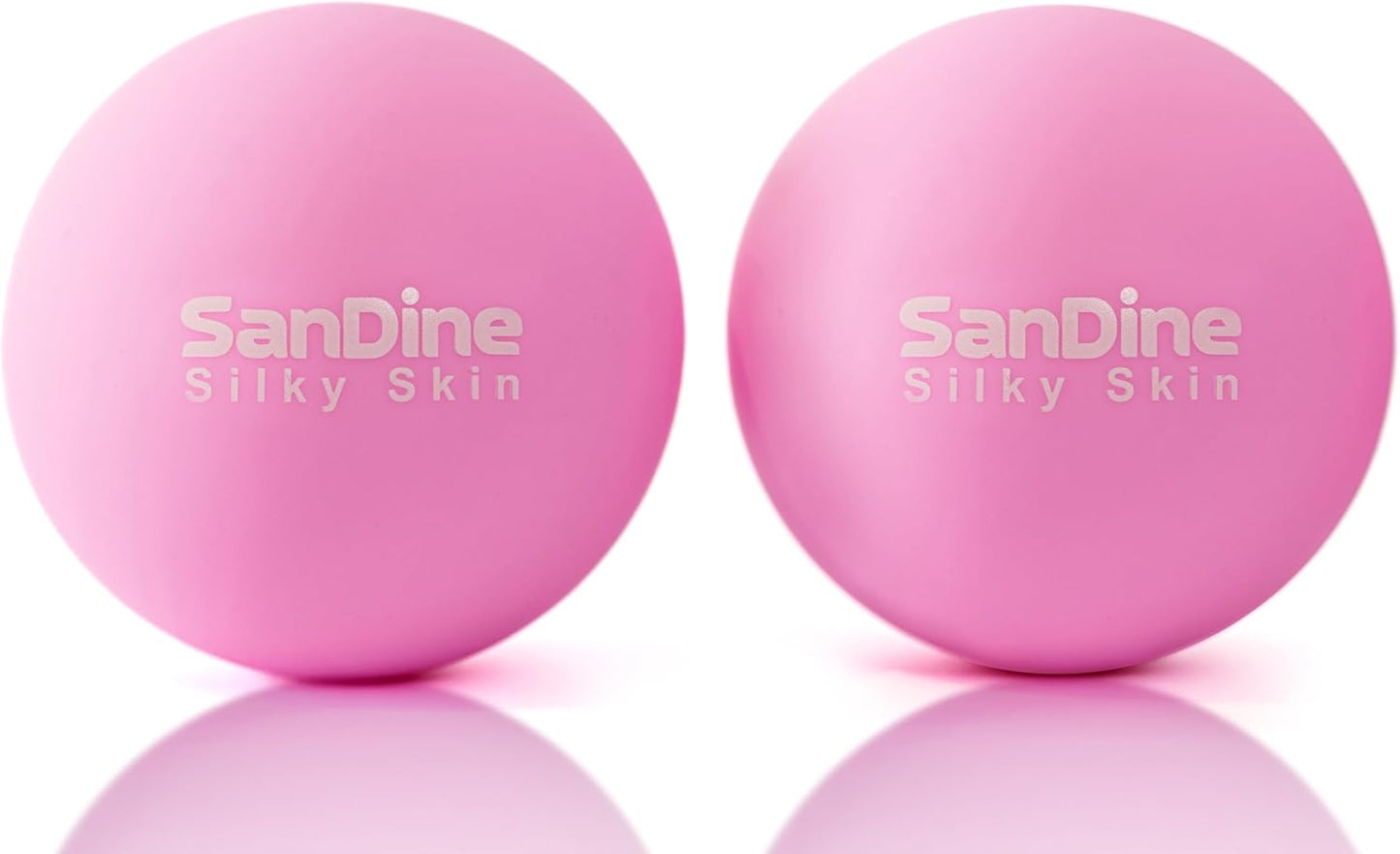 Lacrosse Massage Balls for Deep Tissue Massage - Release Tension Relieve Muscle Soreness Enhance Mobility - Ideal for Myofascial Release Trigger Point Therapy - 2Pack Yoga Balls by Sandine (Pink)