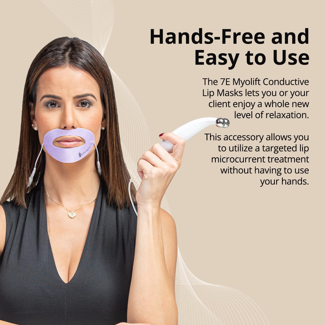 7E Wellness Conductive Lip Mask for Myolift - Portable Skin Care Tools for Microcurrent Facial - Instant Face Lift, Anti Aging, and Skin Tightening - Up to 10 Uses