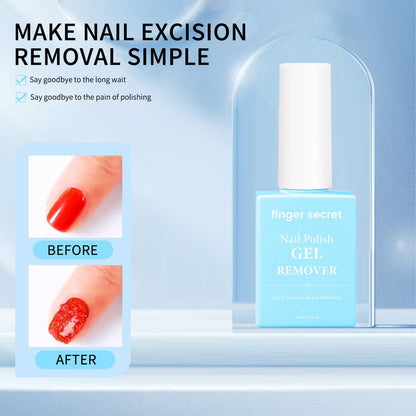 Finger Secret Nail Polish Gel Remover & 3in1 Nail Strengthener Professional Nail Care Combo with Wet Wipes for Efficient Gel Remover and Nail Strengthening Ideal for Home and Salon Use.