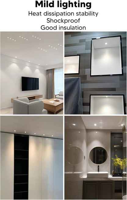 QANYEGN Aluminium Recessed Ceiling Light, Tunable Angled Ceiling Recessed Light, Ceilings Recessed Led Lights, Recessed Ceiling Indoor Lights for Lighting Dimmable (Warm White Light 3000K)