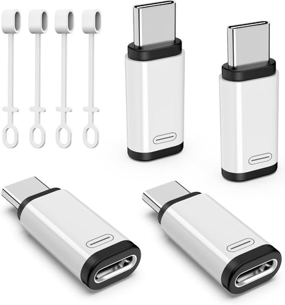 TiMOVO for Lightning to USB C Adapter, 4 Pack USB C Male to Lighting Female Adaptrer with 36W Fast Charging & Data Sync for iPhone 15/16 Pro/Pro Max/Plus, Galaxy S24/23, iPad, NOT for Audio/OTG, White