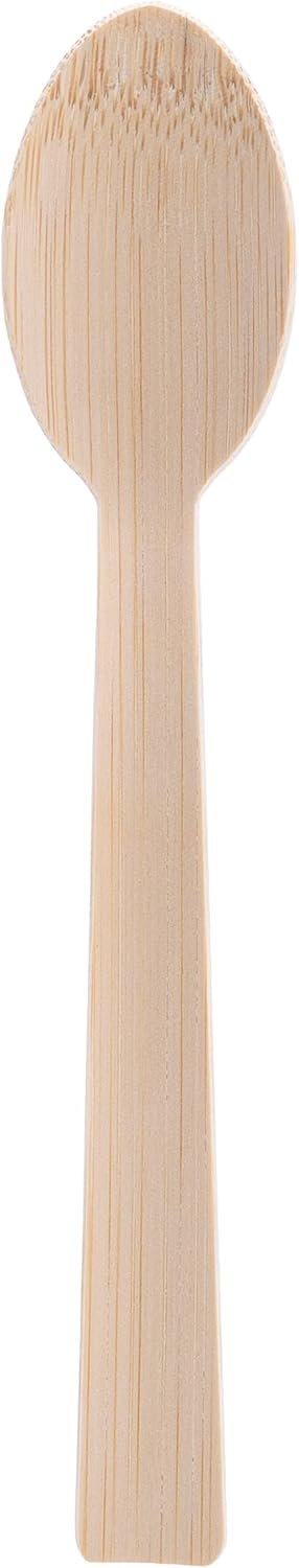 Nacterra Eco-Friendly Disposable Cutlery Set - Biodegradable Wooden Spoons, Forks, and Knives with 1 Napkin - 50 Packs - All Natural Bamboo Dinnerware Set