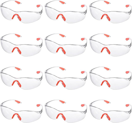 Clear Safety Glasses Eye Protection, Safety Glasses for Men & Women, Clear Eye Protection Glasses Protective Glasses, Eye Protection Goggles with Nose and Ear Grips for Work(12Pcs)
