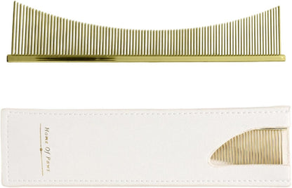 Dog Flea Comb, Ergonomic Fine-Tooth Grooming Tool, Tear Stain, 16.6x3.5x0.1cm Demitting Care, for Sensitive Skin, Puppy Daily Brushing, Pet Hygiene Routine