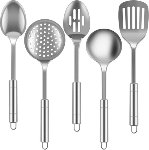Stainless Steel Cooking Utensils Set Kitchen Tools Set Kitchen Gadgets Cookware Professional Wok Utensils Set Stainless Steel Kitchen Utensils for Hanging Dishwasher Safe (5)