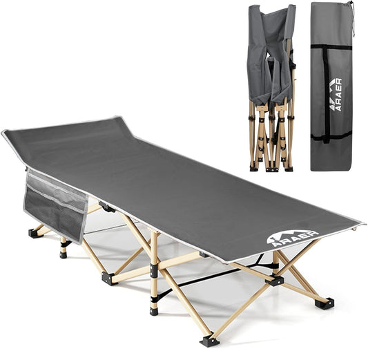 Camping Cot, 450LBS(Max Load), Portable Folding Outdoor Bed with Carry Bag for Adults Kids, Heavy Duty Cot for Traveling Gear Supplier, Office Nap, Beach Vocation and Home Lounging