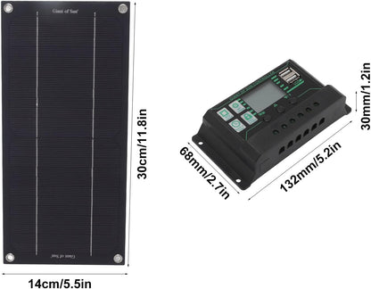 gernie 600W 18V Solar Panel Kit Battery Charger, Solar Panel Starter Kit with 100A Charge Controller, Crocodile Clip & Suction Cup, for RV Marine Boat Off Grid System