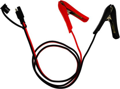 [Updated Version] 3.2FT Battery Clip-on Crocodile Clamps to SAE Connector, 16AWG Solar Charger Extension Cable/Power Supply Aux Adapter/Red & Black Connecting Alligator Clips Charging Wire