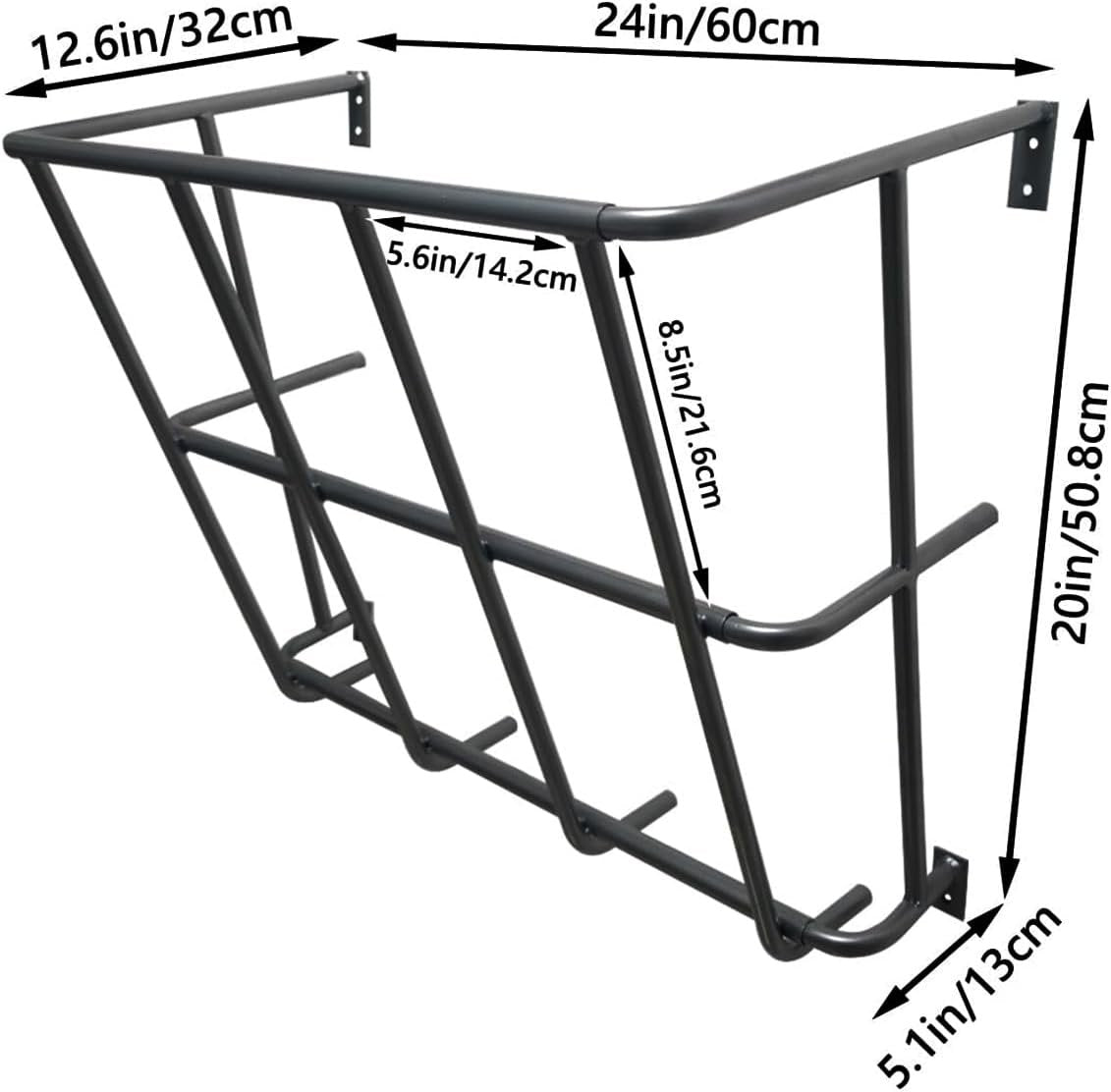 Goat Hay Feeder - 20" H X 24" W X 12.6" D Aluminum Alloy Horse Wall Hay Feeder | Multipurpose Wall Hay Rack | Removable Metal Hangings Hay Feeder for for Sheep | Cattle | Horses | Farms Fences