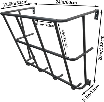 Goat Hay Feeder - 20" H X 24" W X 12.6" D Aluminum Alloy Horse Wall Hay Feeder | Multipurpose Wall Hay Rack | Removable Metal Hangings Hay Feeder for for Sheep | Cattle | Horses | Farms Fences