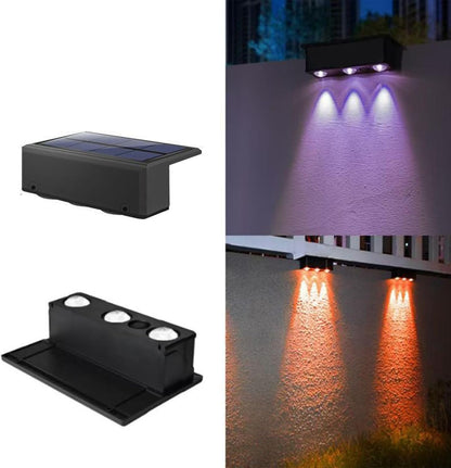 Solar Fence Lights, Waterproof LED Lamp Stairs, Decorative Automatic Smart Fence Lights, for Poolside, Patio, Path, Deck, Backyard, Front Yard, Porch Steps, Garage, 12x8.5x4cm/4.72x3.35x1.57 inches
