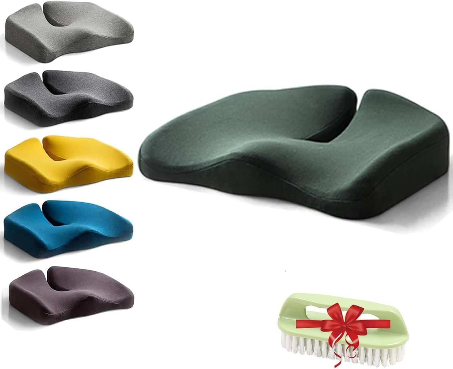 Nordic Comforts Seat & Lumbar Cushion, Nordic Comforts Seat Cushion Ergonomic Memory Foam (Green)