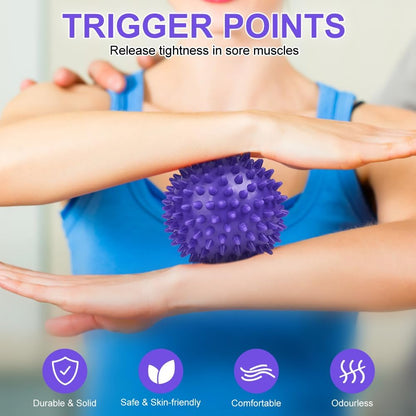 URAQT Massage Balls, 2 Pieces Lacrosse Ball Massage Ball Muscle Massage Ball for Self-Massage, Massage Balls Set of Massage Balls for Muscle Recovery (Purple)