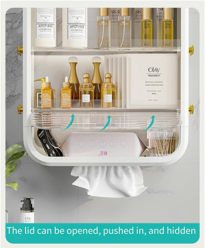 LY WHALE Shower Caddy Shelf Organizer Rack, Self Adhesive Bathroom Storage Organizer, Large Capacity With Hook, 3-Tier Home Organization and Storage, Adopt To Kitchen Storage (L,White)