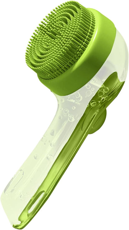 Pet Bathing Brush Dog Cat Bath Brush With Soap Dispenser Pet Shampoo Scrubber Grooming Scrubber With Long Handle For Hygiene Cleaning Dandruff Flea Matting